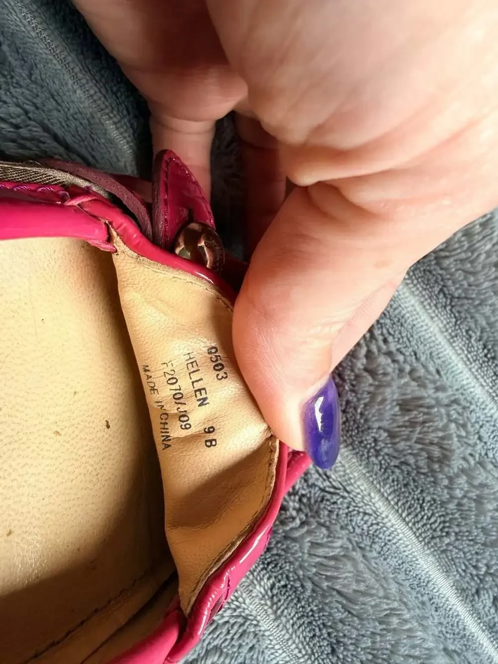 Coach Hellen Pink Patent Leather Trim Signature Canvas Flats Size 9B